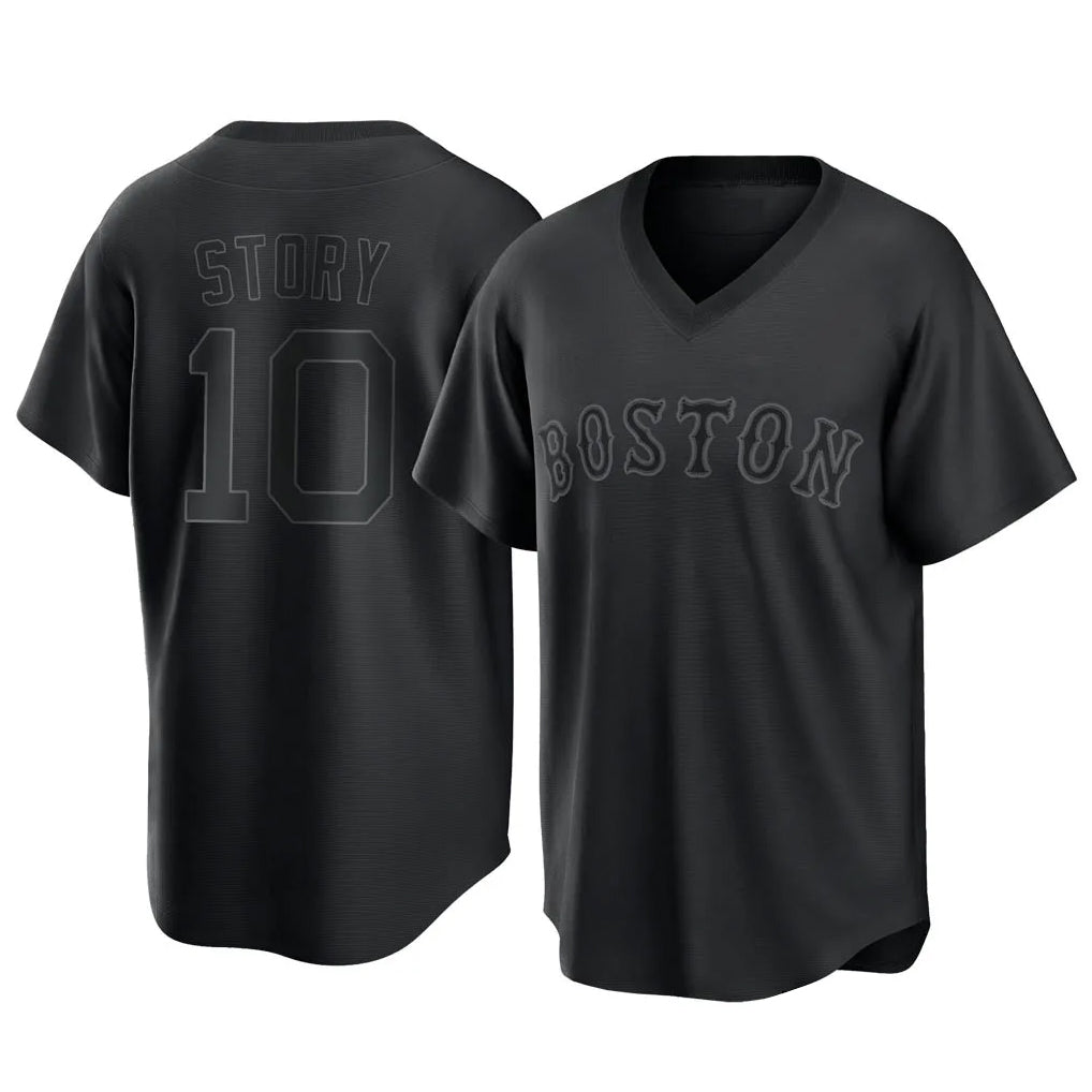 Kooe B.Red Sox #10 Trevor Story Player Black T-shirt Home Game Stitched Jerseys