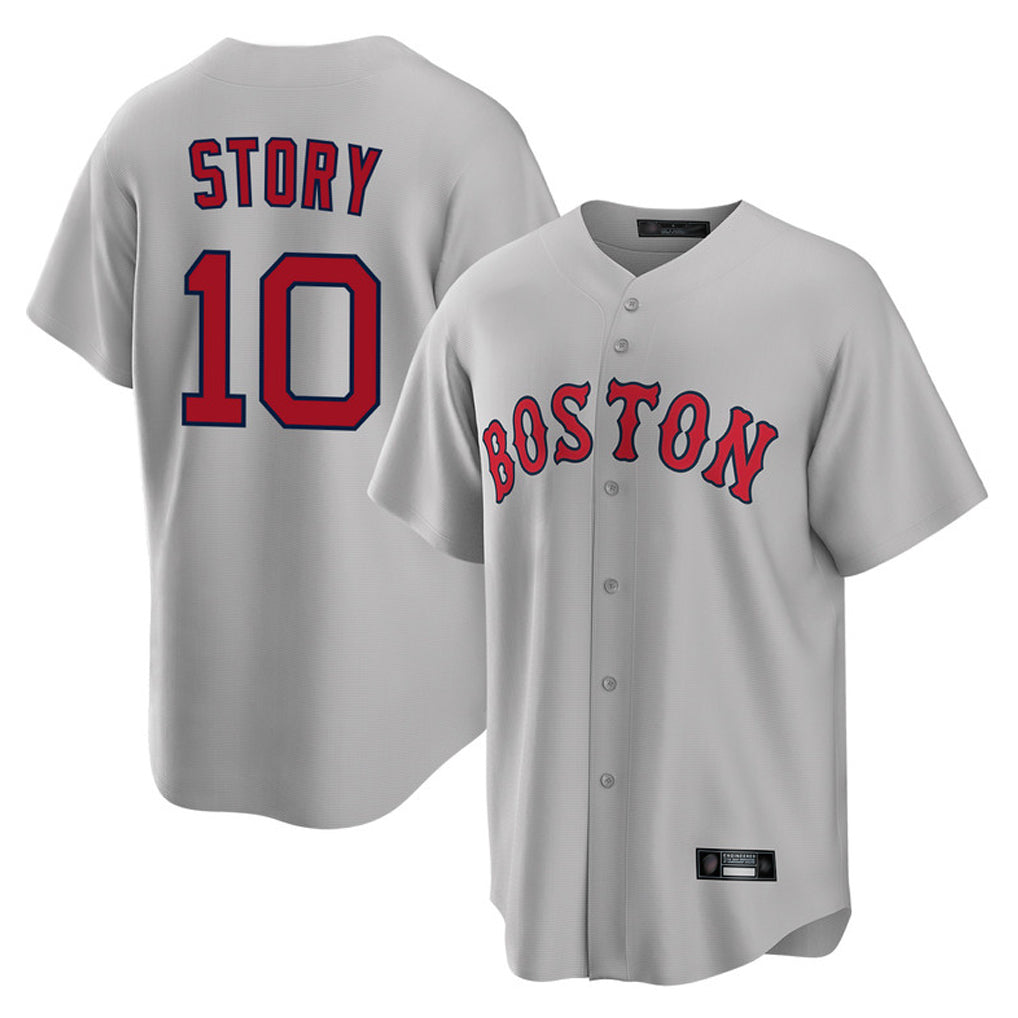 Kooe B.Red Sox #10 Trevor Story Player Gray Road Home Game Stitched Jerseys