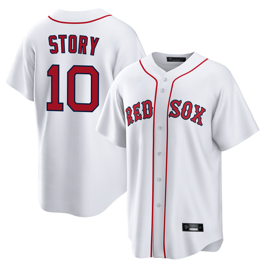 Kooe B.Red Sox #10 Trevor Story Player White Home Game Stitched Jerseys
