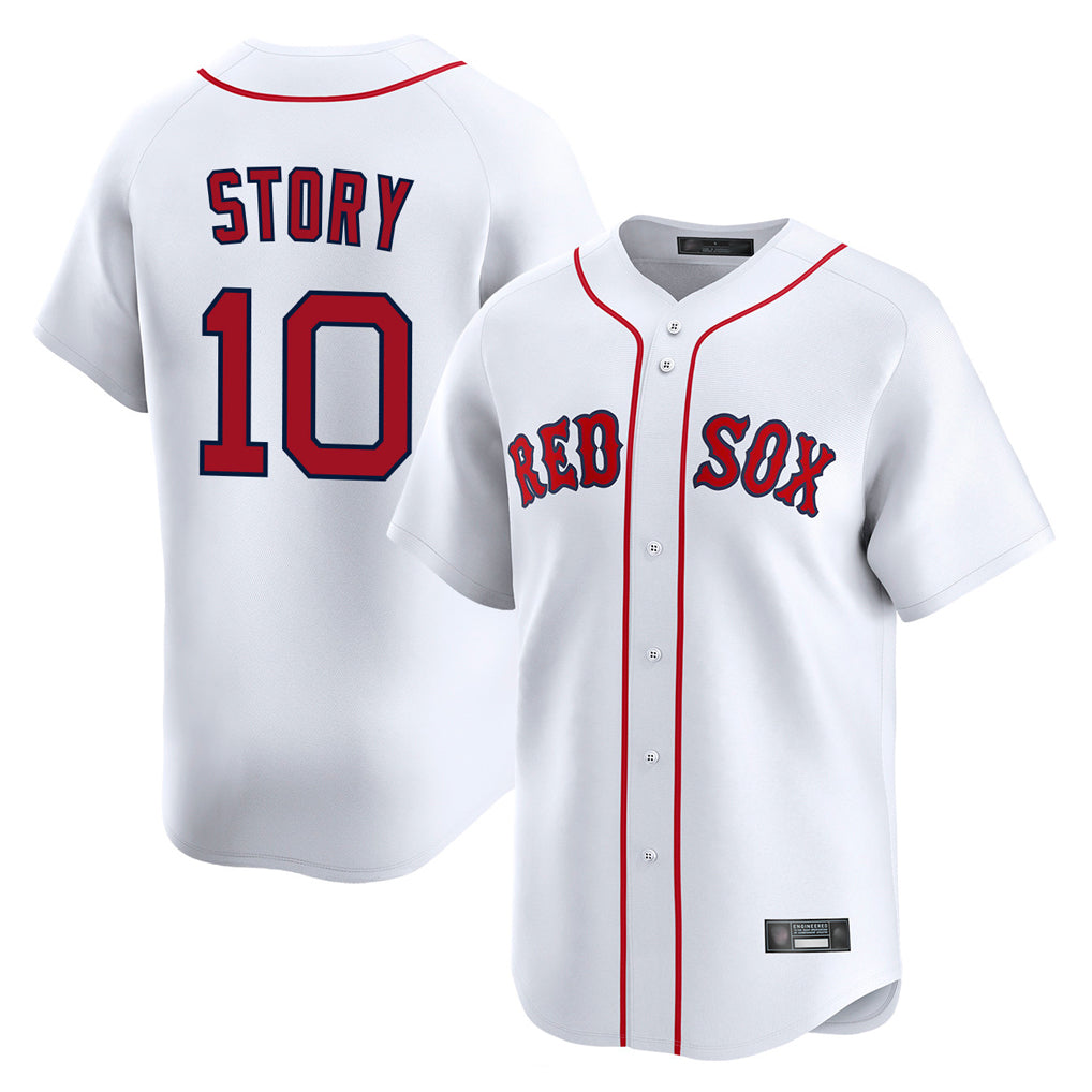 Kooe B.Red Sox #10 Trevor Story Player White Limited Home Game Stitched Jerseys