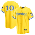 Kooe B.Red Sox #10 Trevor Story Player Yellow Home Game Stitched Jerseys