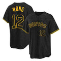 Kooe B.Red Sox #12 Connor Wong Player Black Snake Skin City Home Game Stitched Jerseys