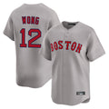 Kooe B.Red Sox #12 Connor Wong Player Gray Road Limited Home Game Stitched Jerseys