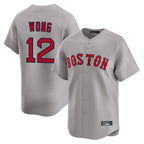 Kooe B.Red Sox #12 Connor Wong Player Gray Road Limited Home Game Stitched Jerseys