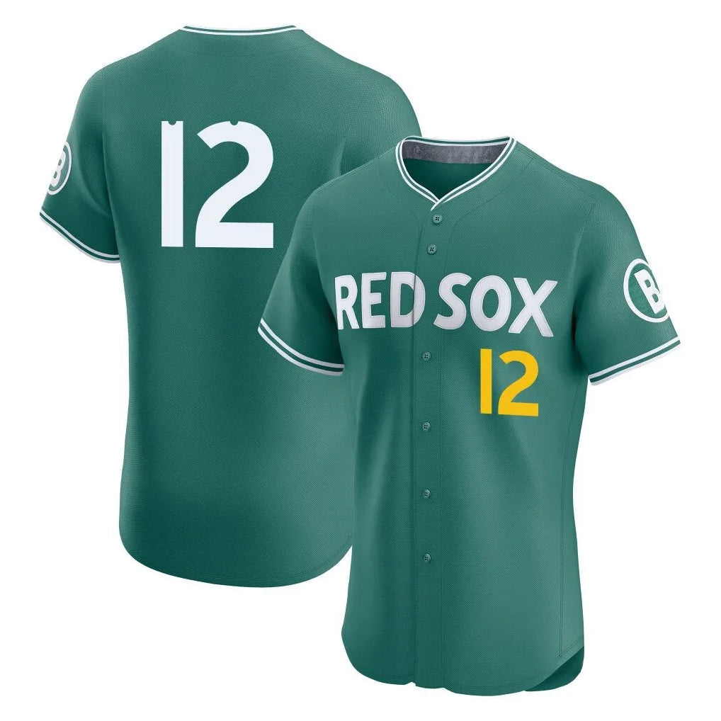Kooe B.Red Sox #12 Connor Wong Player Green City Connect Limited Elite Home Game Stitched Jerseys