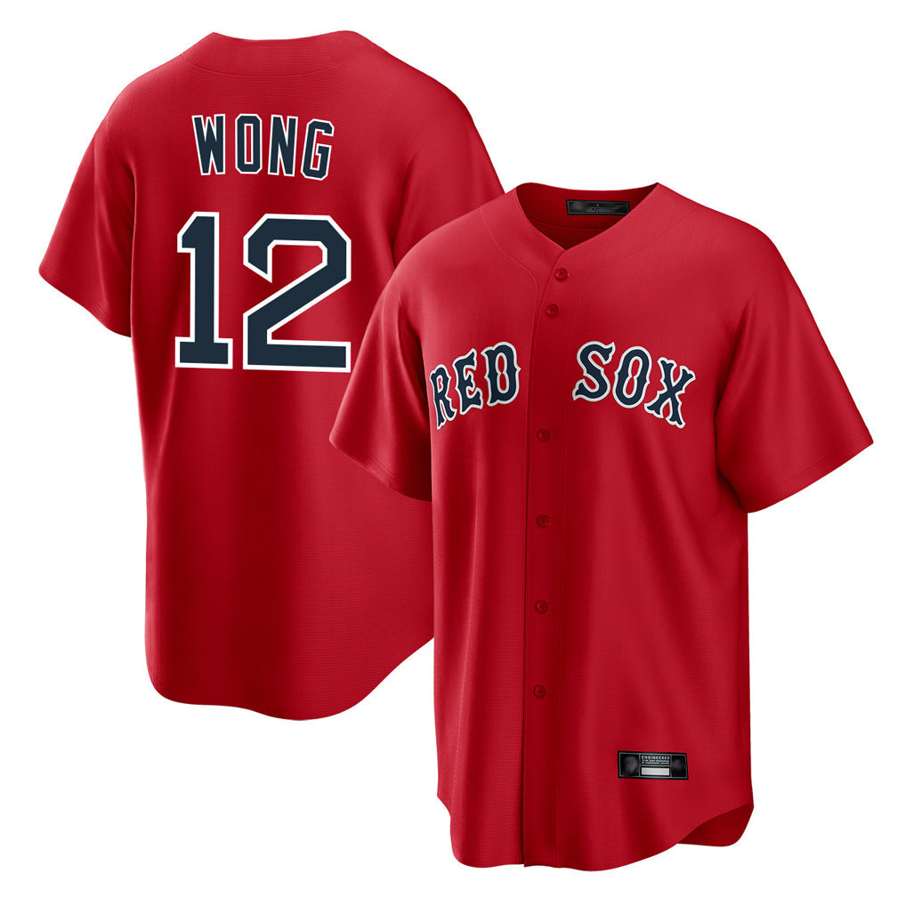 Kooe B.Red Sox #12 Connor Wong Player Red Home Game Stitched Jerseys