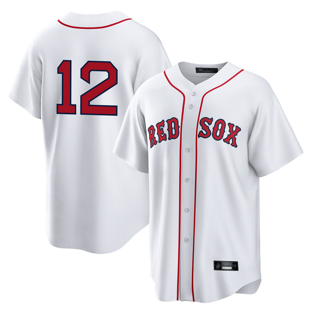 Kooe B.Red Sox #12 Connor Wong Player White Home Game Stitched Jerseys