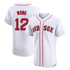 Kooe B.Red Sox #12 Connor Wong Player White Limited Elite Home Game Stitched Jerseys