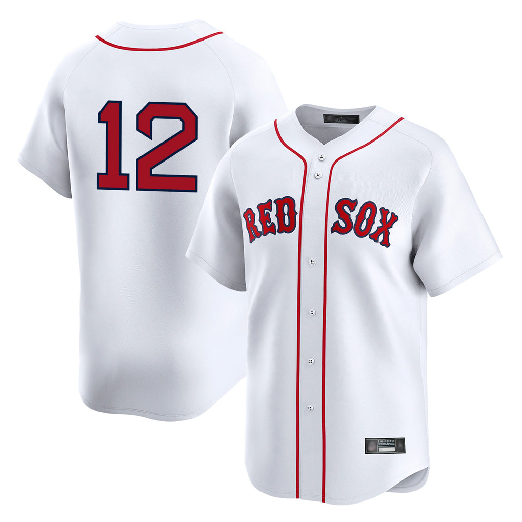 Kooe B.Red Sox #12 Connor Wong Player White Limited Home Game Stitched Jerseys