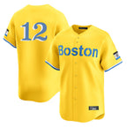 Kooe B.Red Sox #12 Connor Wong Player Yellow Limited Home Game Stitched Jerseys