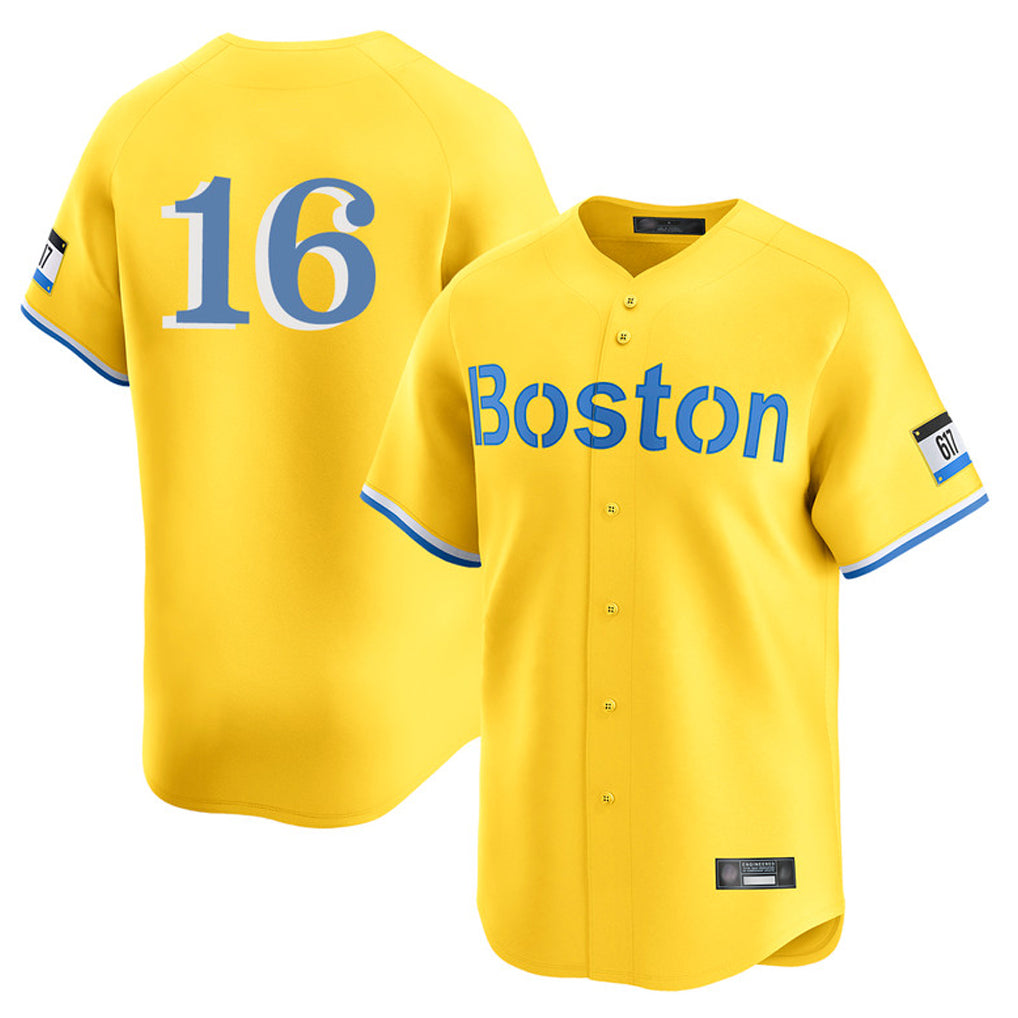 Kooe B.Red Sox #16 Jarren Duran Player Yellow Limited Home Game Stitched Jersey