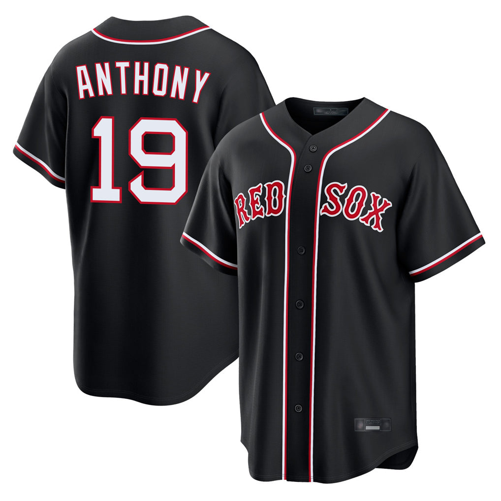 Kooe B.Red Sox #19 Roman Anthony Player Black Out Home Game Stitched Jerseys