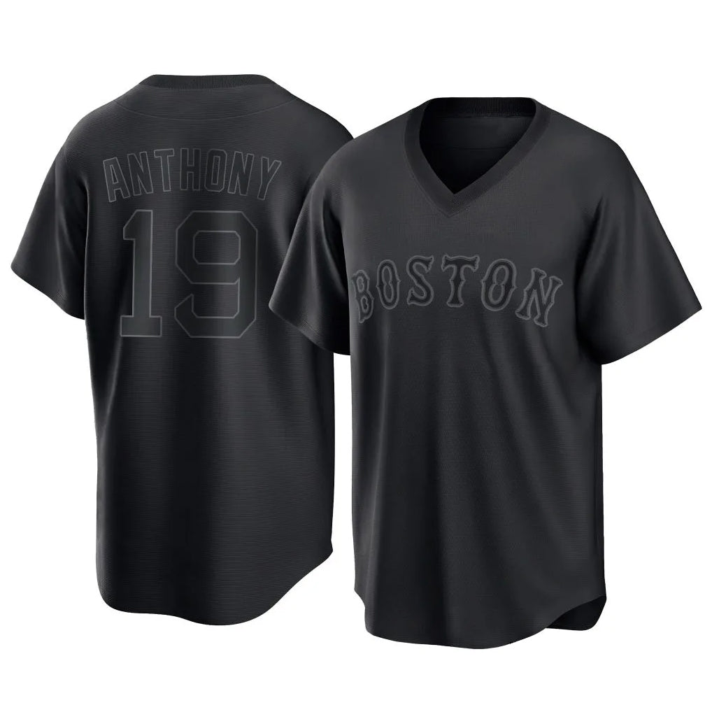 Kooe B.Red Sox #19 Roman Anthony Player Black T-shirt Home Game Stitched Jerseys
