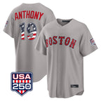 Kooe B.Red Sox #19 Roman Anthony Player Gray Road USA 250 Fourth of July Home Game Stitched Jerseys