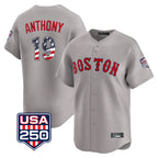 Kooe B.Red Sox #19 Roman Anthony Player Gray Road USA 250 Fourth of July Limited Home Game Stitched Jerseys