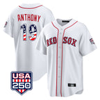 Kooe B.Red Sox #19 Roman Anthony Player White USA 250 Fourth of July Home Game Stitched Jerseys