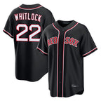 Kooe B.Red Sox #22 Garrett Whitlock Player Black Out Home Game Stitched Jerseys