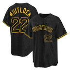 Kooe B.Red Sox #22 Garrett Whitlock Player Black Snake Skin City Home Game Stitched Jerseys
