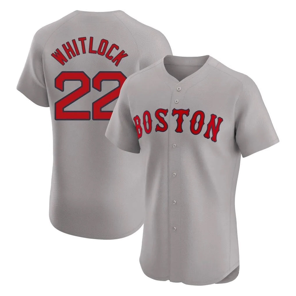 Kooe B.Red Sox #22 Garrett Whitlock Player Gray Road Limited Elite Home Game Stitched Jerseys