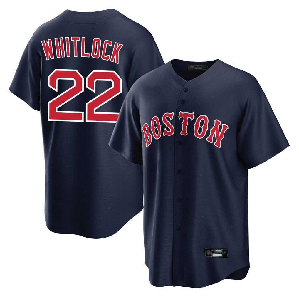 Kooe B.Red Sox #22 Garrett Whitlock Player Navy Home Game Stitched Jerseys