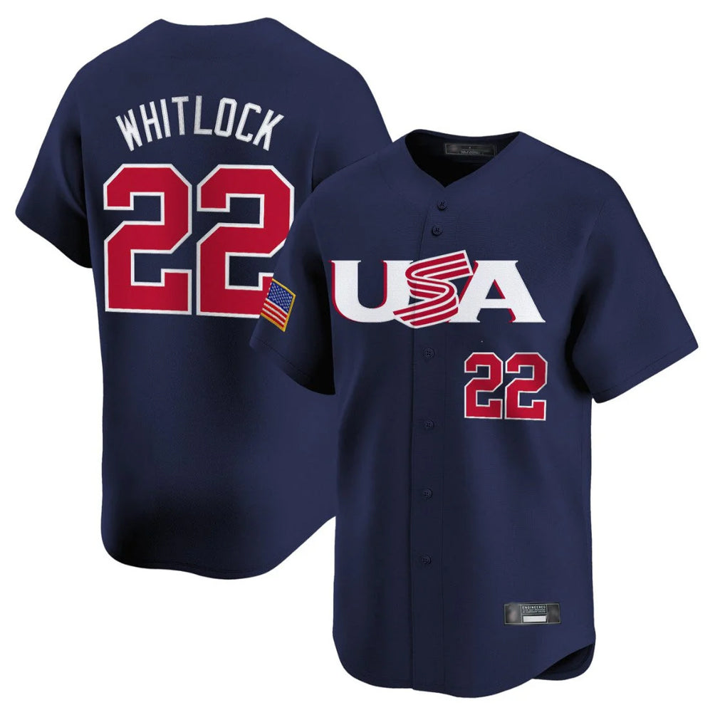 Kooe B.Red Sox #22 Garrett Whitlock Player Navy USA World Classic Home Game Stitched Jerseys