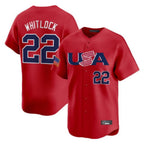 Kooe B.Red Sox #22 Garrett Whitlock Player Red USA World Classic Home Game Stitched Jerseys