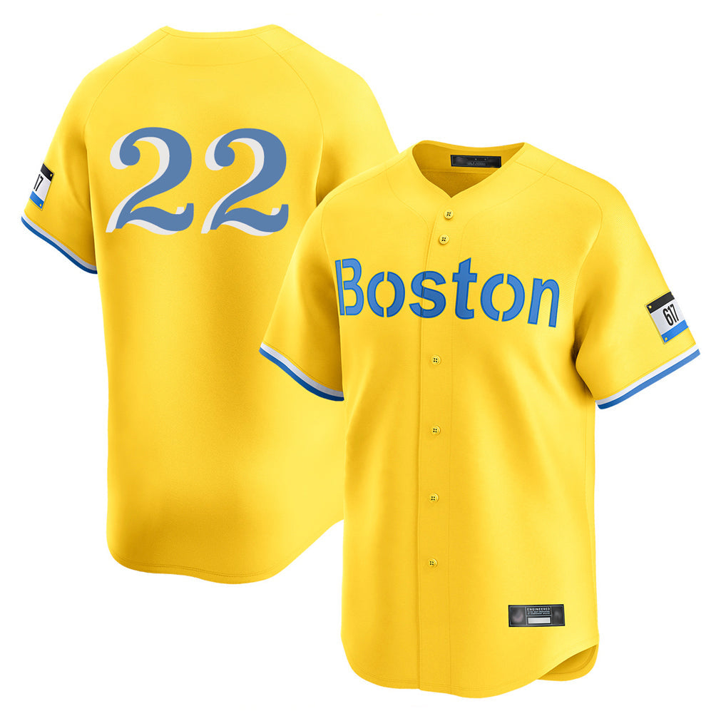 Kooe B.Red Sox #22 Garrett Whitlock Player Yellow Limited Home Game Stitched Jerseys