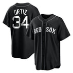 Kooe B.Red Sox #34 David Ortiz Player Black Home Game Stitched Jerseys