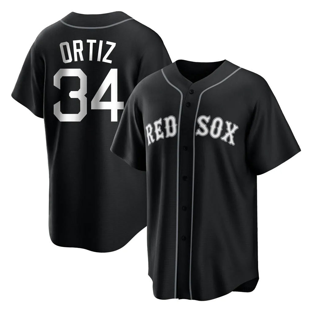 Kooe B.Red Sox #34 David Ortiz Player Black Home Game Stitched Jerseys