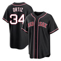 Kooe B.Red Sox #34 David Ortiz Player Black Out Home Game Stitched Jerseys