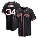 Kooe B.Red Sox #34 David Ortiz Player Black Out Home Game Stitched Jerseys