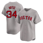 Kooe B.Red Sox #34 David Ortiz Player Gray Road Limited Home Game Stitched Jerseys