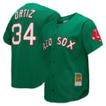 Kooe B.Red Sox #34 David Ortiz Player Green Mitchell & Ness Cooperstown Collection Mesh Home Stitched Jerseys