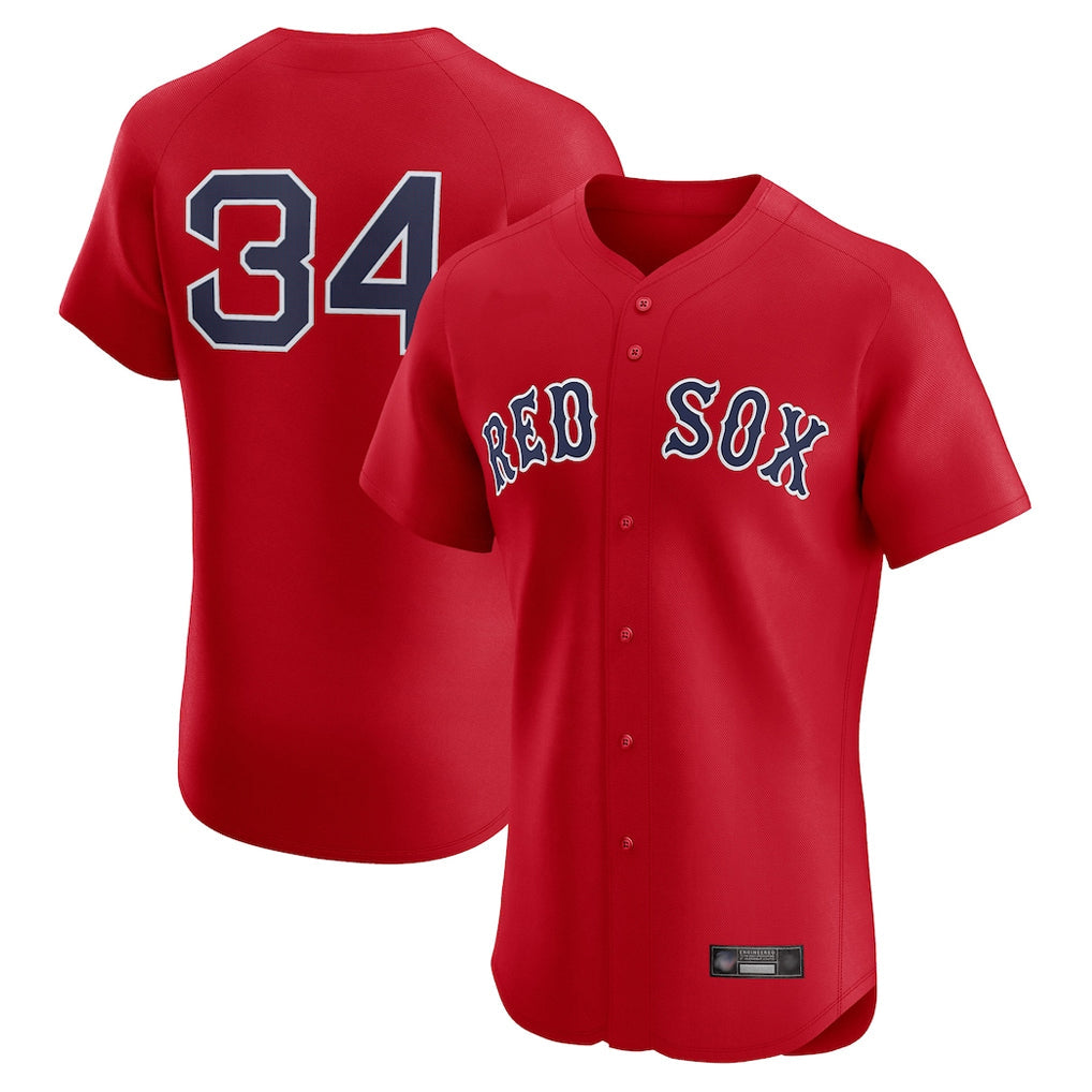 Kooe B.Red Sox #34 David Ortiz Player Red Limited Elite Home Game Stitched Jerseys