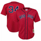 Kooe B.Red Sox #34 David Ortiz Player Red Mitchell & Ness Cooperstown Collection Mesh Home Stitched Jerseys