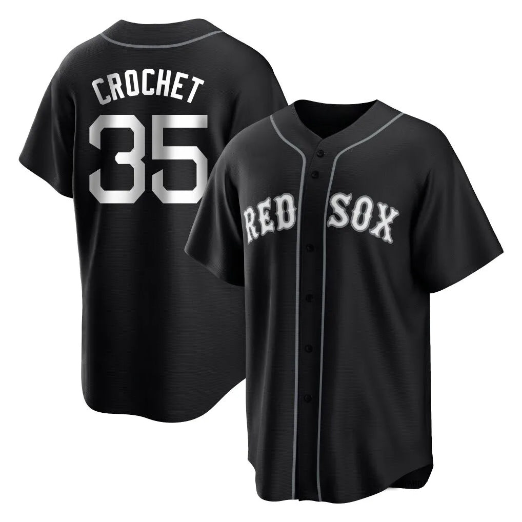 Kooe B.Red Sox #35 Garrett Crochet Player Black Home Game Stitched Jerseys