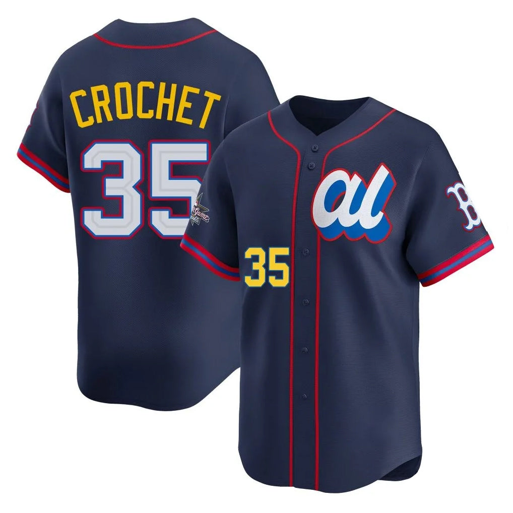 Kooe B.Red Sox #35 Garrett Crochet Player Navy American League All-Star Edition Game Stitched Jerseys