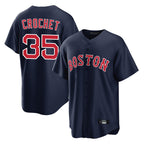Kooe B.Red Sox #35 Garrett Crochet Player Navy Home Game Stitched Jerseys