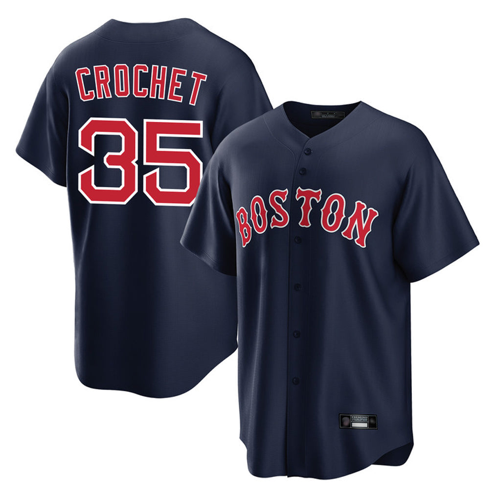 Kooe B.Red Sox #35 Garrett Crochet Player Navy Home Game Stitched Jerseys