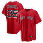 Kooe B.Red Sox #35 Garrett Crochet Player Red Home Game Stitched Jerseys