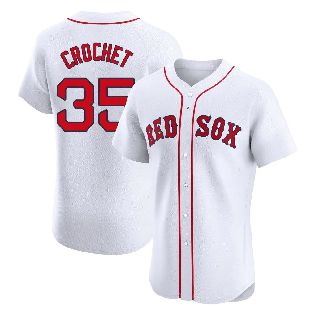 Kooe B.Red Sox #35 Garrett Crochet Player White Limited Elite Home Game Stitched Jerseys