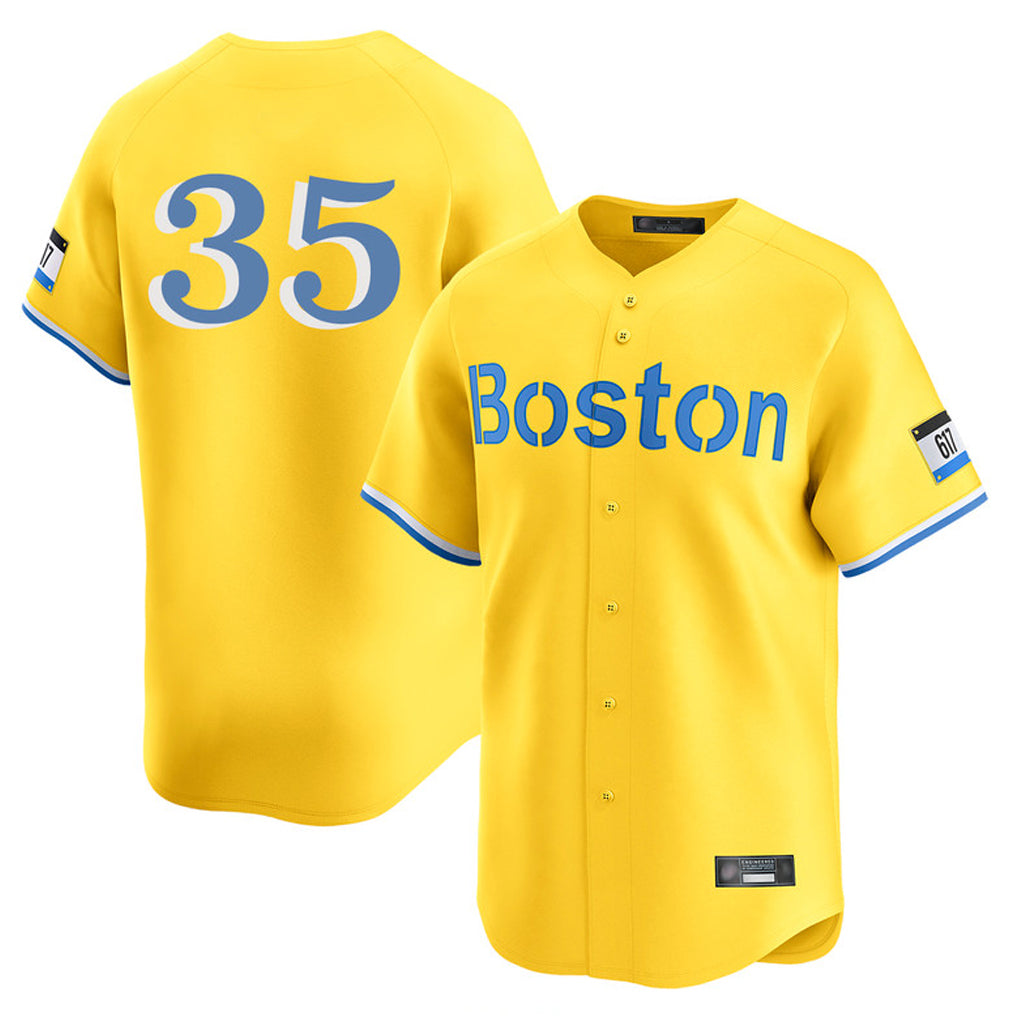 Kooe B.Red Sox #35 Garrett Crochet Player Yellow Limited Home Game Stitched Jerseys