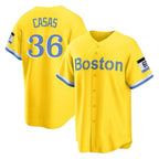 Kooe B.Red Sox #36 Triston Casas Player Yellow Home Game Stitched Jersey
