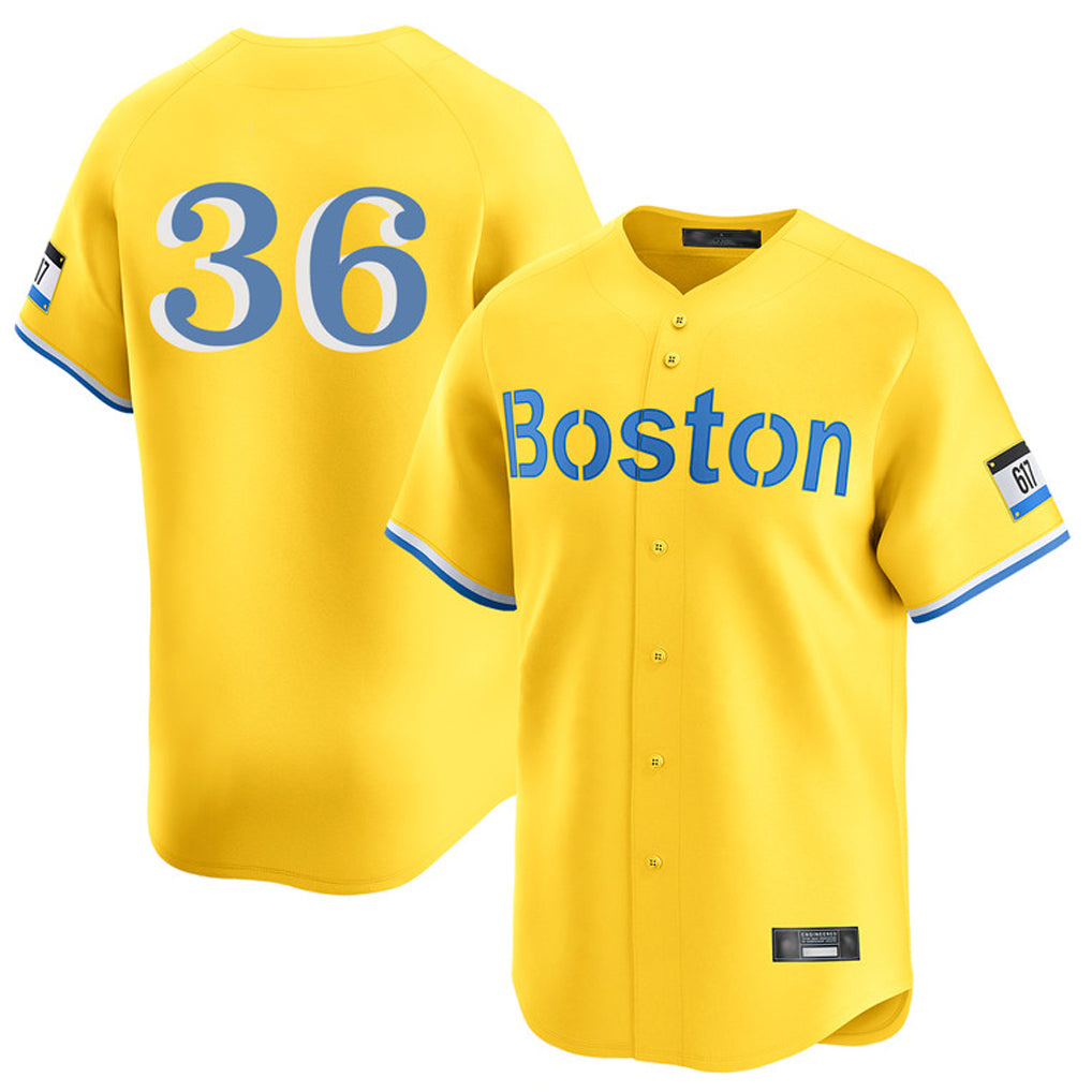 Kooe B.Red Sox #36 Triston Casas Player Yellow Limited Home Game Stitched Jersey