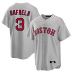 Kooe B.Red Sox #3 Ceddanne Rafaela Player Gray Road Home Game Stitched Jersey