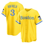 Kooe B.Red Sox #3 Ceddanne Rafaela Player Yellow Home Game Stitched Jersey