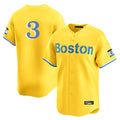 Kooe B.Red Sox #3 Ceddanne Rafaela Player Yellow Limited Home Game Stitched Jersey