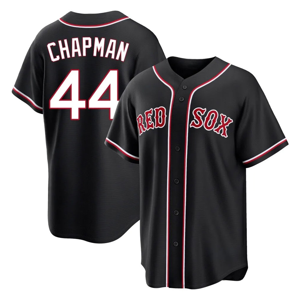 Kooe B.Red Sox #44 Aroldis Chapman Player Black Out Home Game Stitched Jerseys