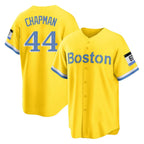 Kooe B.Red Sox #44 Aroldis Chapman Player Yellow Home Game Stitched Jerseys