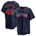 Kooe B.Red Sox #49 Tim Wakefield Player Navy Home Game Stitched Jerseys